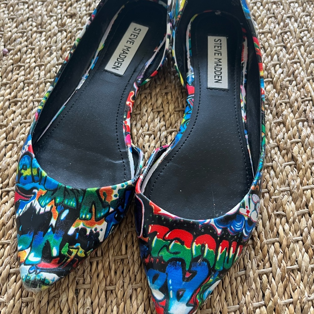 Steve Madden Red and Blue Flats Vibrant Slip-On Loafers